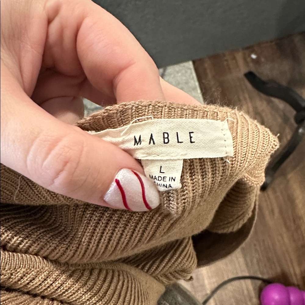 Mable Tan Long-Sleeve Sweater‎ Dress - Picture 6 of 7